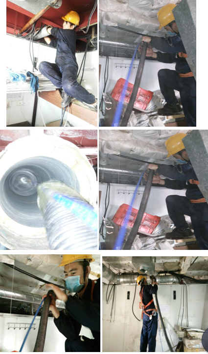 工程部喜接兩條船船用空調通風管系清洗的訂單